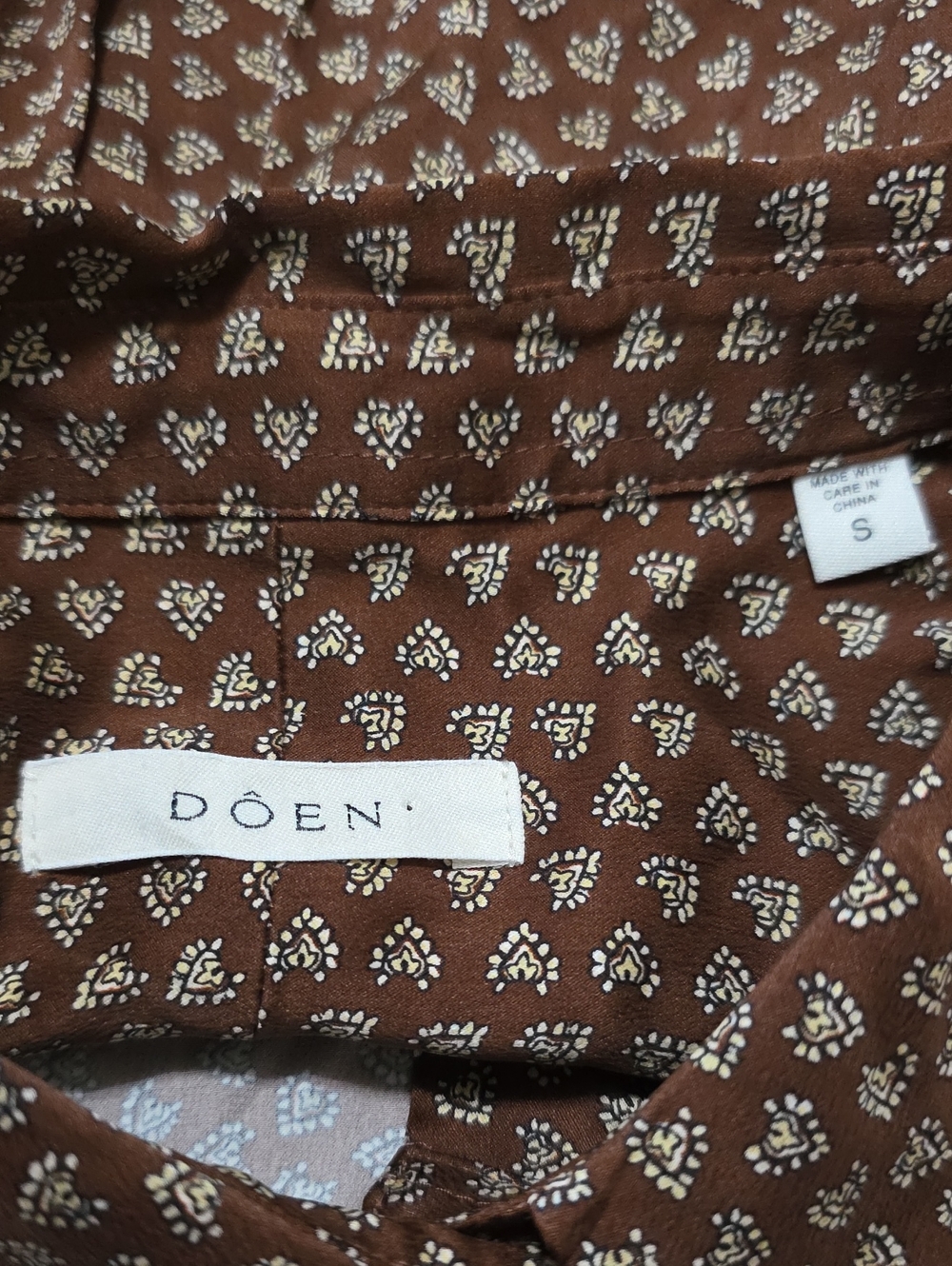Doen Hilla Silk Top in Terre Marche Foulard Size Small - Picture 4 of 4